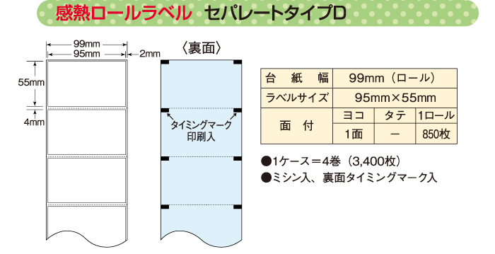 感熱ロールラベルセパレイトタイプD